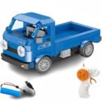 Blue Delivery Truck Building Block RC Car – 2.4GHz Rechargeable Remote Control Cargo Truck DIY Kit - Image 2