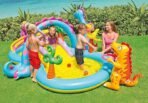 Richtots Premium Intex #57135 Dinoland Inflatable Play Center – Large Kids’ Water Park with Slide, Sprayer, and Games – Ultimate Prehistoric Backyard Adventure