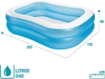 Richtots Premium Intex #57180 Swim Center Family Pool – 10ft Rectangular Inflatable Lounge Pool – Extra-Wide Double-Ring Sidewalls for Premium Backyard Relaxation - Image 2