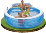 Richtots Premium Intex #57190 Swim Center Family Lounge Pool – 7.5ft Round Inflatable Pool with Built-in Bench – Integrated Backrest & Cup Holders for Total Summer Comfort - Image 3