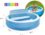 Richtots Premium Intex #57190 Swim Center Family Lounge Pool – 7.5ft Round Inflatable Pool with Built-in Bench – Integrated Backrest & Cup Holders for Total Summer Comfort - Image 2