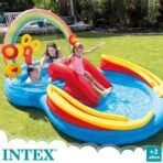 Richtots Premium Intex #57453 Rainbow Ring Play Center – Large Inflatable Kids' Water Park with Slide and Sprayer – Vibrant Backyard Fun - Image 3
