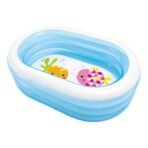 Richtots Premium Intex #57482 Swim Center Family Pool – 10ft Oval Inflatable Lounge Pool – Extra-Wide Double-Ring Sidewalls for Premium Backyard Relaxation