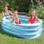 Richtots Premium Intex #57482 Swim Center Family Pool – 10ft Oval Inflatable Lounge Pool – Extra-Wide Double-Ring Sidewalls for Premium Backyard Relaxation - Image 2