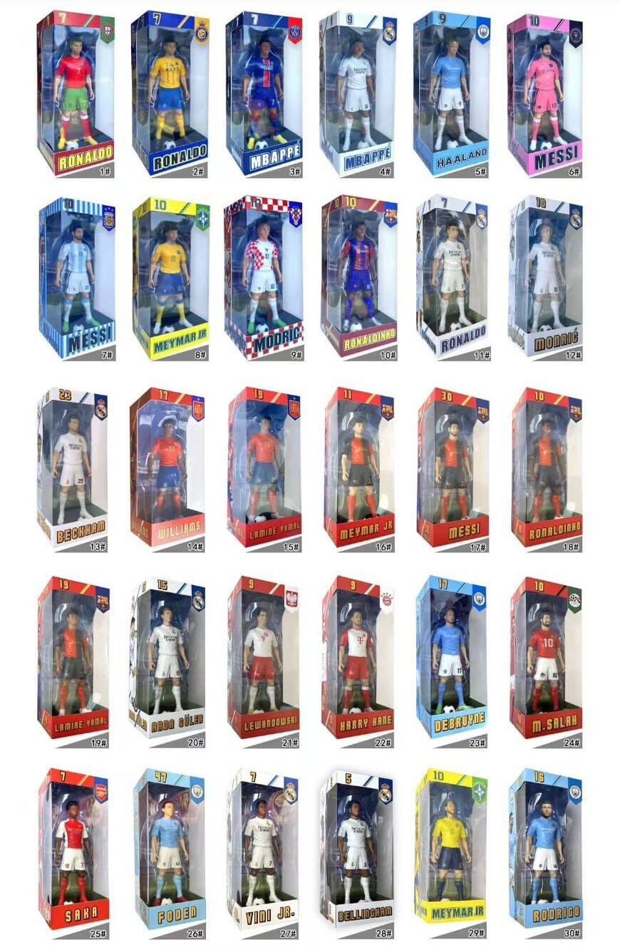 action figure Richtots Premium 8-Inch Soccer Legend Action Figures, Collectible Football Stars Series with Display Base, Professional Athlete Figurines for Fans and Collectors - Image 1
