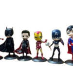 Richtots Premium 6-Piece Ultimate Superhero Mini Figure Set – Chibi Style Marvel & DC Inspired Collectibles – Detailed Iron Man, Spider-Man, Batman & Superman Action Figures – Perfect Cake Toppers & Desk Decor