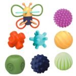Premium Baby Soft Sensory Balls Set A Sensory Set for Babies, Stimulate Touch, Sight and Hand-Eye Coordination Multicolor 8X Sensory Toys of Various Shapes and Textures