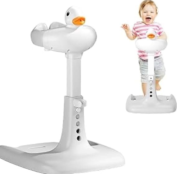 bathtub Premium Baby Bath Tub with Stand Hug Bath Tower for Standing Up Themselves, 6-36 Months Toddler Shower Stand Support, Free Mother Hands, Easy Setup, Safe Design, Adjustable Size (Grey) - Image 1