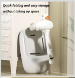 Premium Baby Bath Tub with Stand Hug Bath Tower for Standing Up Themselves, 6-36 Months Toddler Shower Stand Support, Free Mother Hands, Easy Setup, Safe Design, Adjustable Size (Grey) - Image 6