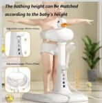 Premium Baby Bath Tub with Stand Hug Bath Tower for Standing Up Themselves, 6-36 Months Toddler Shower Stand Support, Free Mother Hands, Easy Setup, Safe Design, Adjustable Size (Grey) - Image 8