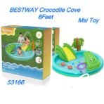 Richtots Premium Bestway #53166 Crocodile Cove Inflatable Play Center – 8ft Kids Splash Pool with Water Slide, Sprayer, and Fishing Game - Image 5