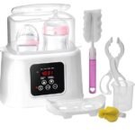 Premium 2-in-1 Baby Bottle Warmer & Sterilizer – Fast Heating, Precise Temperature Control, LCD Display, Large Capacity with Pliers and Brush - Bottles not Included, Baby Food Formula Heater