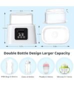 Premium 2-in-1 Baby Bottle Warmer & Sterilizer – Fast Heating, Precise Temperature Control, LCD Display, Large Capacity with Pliers and Brush - Bottles not Included, Baby Food Formula Heater - Image 2