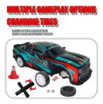 Smart 4WD Drift & Spray RC Racer – Professional 2.4GHz Remote Control Car with Interchangeable Tires & Neon Lighting - Image 6
