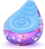Richtots Premium Bestway #75122 Astro Glow LED Air Chair – Inflatable Light-Up Bean Bag Chair for Kids – Space-Themed Indoor & Outdoor Portable Lounge Seat