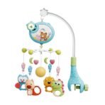Richtots Premium Cartoon Bear Bed Bell – Musical Rotating Baby Crib Mobile with Light Projection