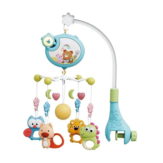 cott1 Richtots Premium Cartoon Bear Bed Bell – Musical Rotating Baby Crib Mobile with Light Projection - Image 1