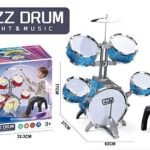 Richtots Premium Kids Jazz Drum Set with Light & Music, 5-Drum Play Center including Bass Drum, Tom-Toms, Cymbal, and Stool, Interactive Educational Musical Toy for Toddlers and Children Ages 3+