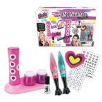 Richtots Premium 2-in-1 Nail Art Studio, DIY Glitter Nail Design Kit with Shake Shaker Tool and Dual-Function Art Pens, Creative Beauty Gift for Girls Ages 5+