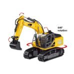 Richtots Premium 11-Channel RC Alloy Excavator – Big Size Metal Remote Control JCB Truck with Real Smoke Effect, 640° Rotation, and Rechargeable Battery - Image 4