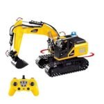 Richtots Premium 11-Channel RC Alloy Excavator – Big Size Metal Remote Control JCB Truck with Real Smoke Effect, 640° Rotation, and Rechargeable Battery