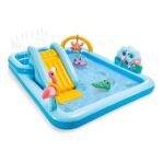 Richtots Premium Intex #57161 Jungle Adventure Play Center – Large Inflatable Kids' Water Park with Slide and Animal Friends – Ultimate Backyard Safari Fun