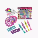 Richtots Premium 2-in-1 Nail Art Pens & Beauty Studio, DIY Creative Manicure Set with 4 Dual-Tip Paint Pens, Stickers, and Appliques, Healthy & Non-Toxic Craft Gift for Girls
