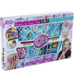 richtots Premium 2 in 1 Hair Beads & Nail Art Kit (Pink)