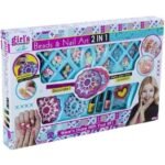 richtots Premium 2 in 1 Hair Beads & Nail Art Kit (Pink)