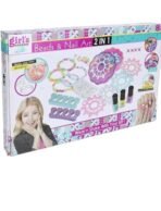 richtots Premium 2 in 1 Hair Beads & Nail Art Kit (Pink) - Image 2