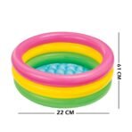 Richtots Premium Intex #57107 Rainbow 3-Ring Sunset Glow Kiddie Pool – 3ft Portable Toddler Splash Pad – Soft Inflatable Floor for Safe Backyard Play - Image 2