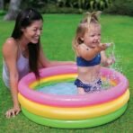 Richtots Premium Intex #57104 Rainbow 3-Ring Sunset Glow Kiddie Pool – 3ft Portable Toddler Splash Pad – Soft Inflatable Floor for Safe Backyard Play - Image 3