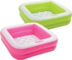Richtots Premium Intex #57100 Play Box Pool – 3ft Square Inflatable Toddler Pool – Soft Padded Floor for Safe Backyard Splash Time