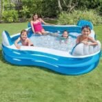 Richtots Premium Intex #56475 Swim Center Family Lounge Pool – 7.5ft x 7.5ft Inflatable Four-Seat Oasis – Built-in Backrests & Cup Holders for Ultimate Backyard Relaxation - Image 2