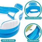 Richtots Premium Intex #56475 Swim Center Family Lounge Pool – 7.5ft x 7.5ft Inflatable Four-Seat Oasis – Built-in Backrests & Cup Holders for Ultimate Backyard Relaxation - Image 4