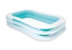Richtots Premium Intex #56483 Swim Center Family Pool – 8.5ft Inflatable Rectangular Lounge Pool – Double-Ring Sturdy Sidewalls for Outdoor Family Fun