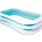 Richtots Premium Intex #56483 Swim Center Family Pool – 8.5ft Inflatable Rectangular Lounge Pool – Double-Ring Sturdy Sidewalls for Outdoor Family Fun