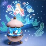 Richtots Premium 360° Rotating Night Light Projector – 2-in-1 Rechargeable Starry Sky & Ocean Lamp with 6 Projection Films, Bluetooth Music, and 5 Color Modes – Perfect Birthday Gift for Kids & Nursery Decor