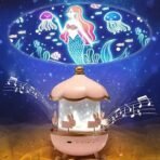 Richtots Premium 360° Rotating Night Light Projector – 2-in-1 Rechargeable Starry Sky & Ocean Lamp with 6 Projection Films, Bluetooth Music, and 5 Color Modes – Perfect Birthday Gift for Kids & Nursery Decor - Image 3