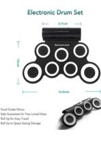 Premium Beginners Electronic Drum Set, Built in Dual Speakers, Foot Pedals, Drum Sticks, Headphone Jack, Birthday Gifts, MIDI,12 Demo songs - Image 2