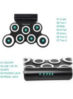 Premium Beginners Electronic Drum Set, Built in Dual Speakers, Foot Pedals, Drum Sticks, Headphone Jack, Birthday Gifts, MIDI,12 Demo songs - Image 4