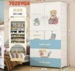 Richtots Premium Kids Wardrobe / Storage Cabinet / Portable Almirah with Drawers & Convertible Design – Summer Bear (H-156cm x W-70cm x D-38cm | 7025 - Image 3