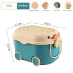 Richtots Premium Rolling Toy Storage Box with Building Block Lid – Large Capacity 2-in-1 Mobile Toy Organizer, Multi-Purpose Storage Trunk on Wheels with Handle for Kids & Toddlers - Image 3