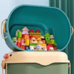 Richtots Premium Rolling Toy Storage Box with Building Block Lid – Large Capacity 2-in-1 Mobile Toy Organizer, Multi-Purpose Storage Trunk on Wheels with Handle for Kids & Toddlers - Image 5