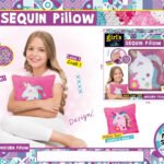 Richtots Premium DIY Magic Sequin Unicorn Pillow Kit, Reversible Color-Changing Sequin Art Craft, Creative Soft Plush Decor Set for Girls Ages 5+