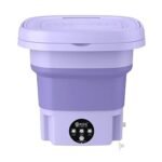 Richtots Premium Foldable Washing Machine with Spin Dryer – 10L Portable Mini Washer for Baby Clothes, Delicates, and Underwear – Compact Ultrasonic Cleaning with 3 Deep Clean Modes