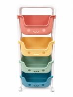 Richtots Premium 4 Tier Kids Storage Drawer Organizer with Wheels
