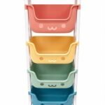 Richtots Premium 4 Tier Kids Storage Drawer Organizer with Wheels