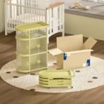 Richtots Premium 5 Layer Baby Storage Organizer with Dustproof Cover & Wheels - Image 7