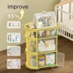 Richtots Premium 5 Layer Baby Storage Organizer with Dustproof Cover & Wheels - Image 8